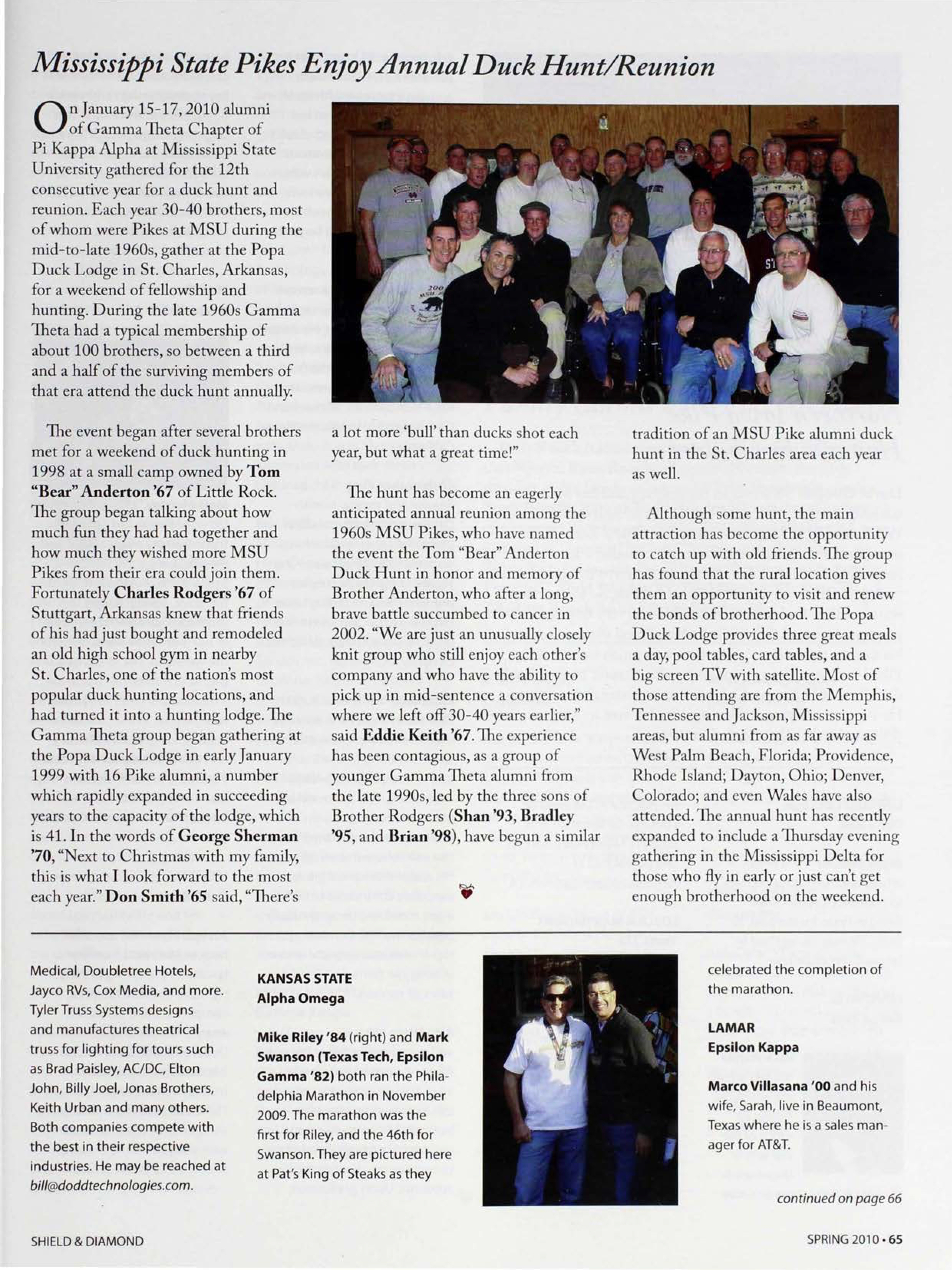 Mississippi State Pikes Enjoy Annual Duck Hunt/Reunion